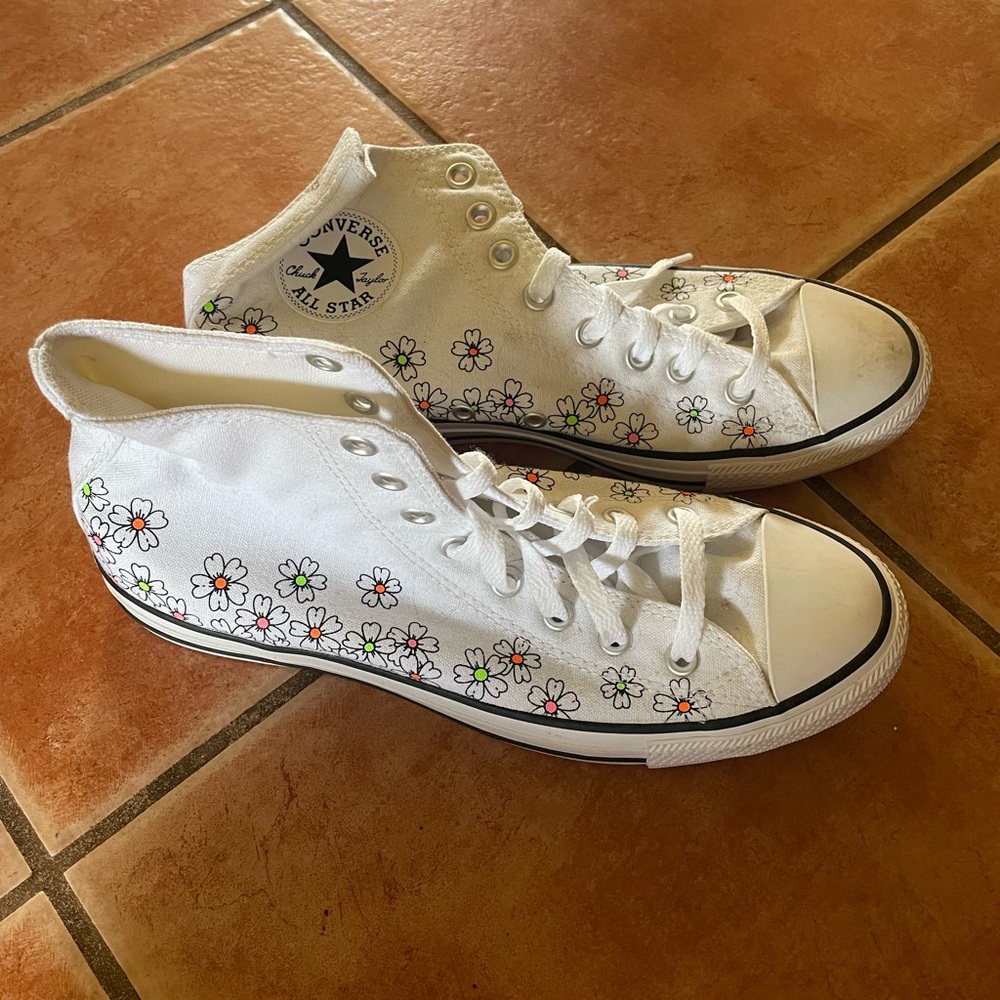New Converse All Star flower high tops